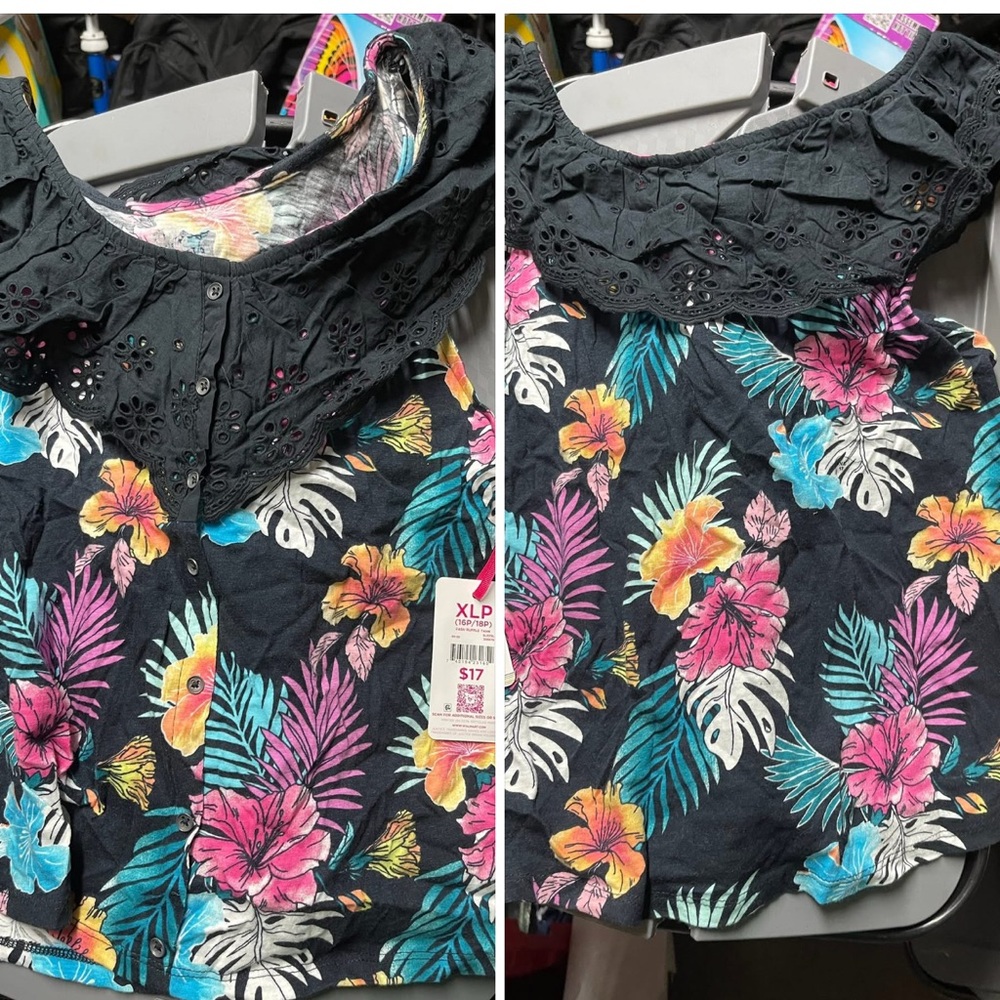 Tropical Floral Off-Shoulder Top
